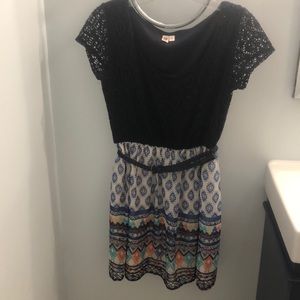 Navy blue patterned dress